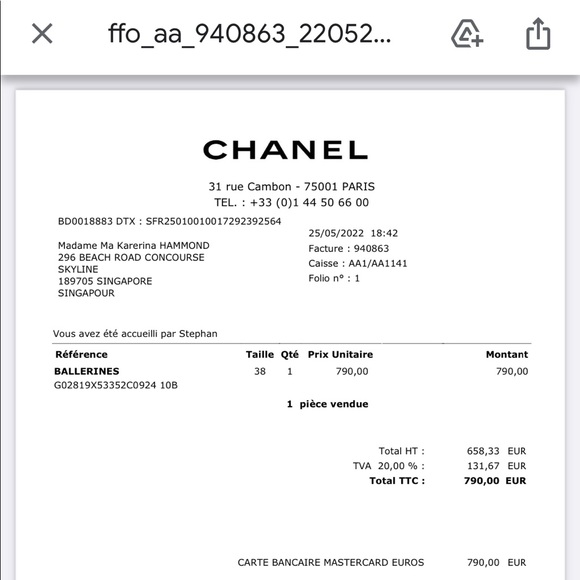 JUST PURCHASED FROM PARIS CHANEL 31 RUE CAMBON RED BALLERINA FLATS 38 W/ RECEIPT - Picture 7 of 7